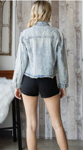 Load image into Gallery viewer, Striped rhinestone jean jacket
