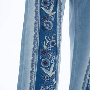 Bayeas High Rise Floral Embellished Jeans