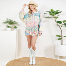 Load image into Gallery viewer, Printed Patchwork Mix Media Top
