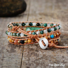 Load image into Gallery viewer, Green Jade &amp; Jasper Wrap Bracelet
