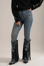 Load image into Gallery viewer, Adela Fringe Cowgirl Boots with Rhinestone Accents

