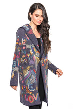 Load image into Gallery viewer, &quot;Love&quot; Navy Multicolor Embroidered Cardigan
