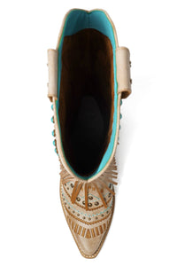 Adela Fringe Cowgirl Boots with Rhinestone Accents