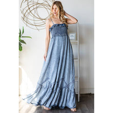 Load image into Gallery viewer, Elaina Washed Smock Ruffle Hem Tencel Jumsuit
