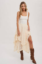 Load image into Gallery viewer, Aria Lace Tiered Midi Skirt
