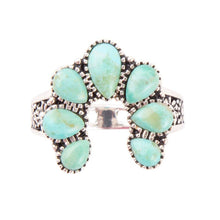 Load image into Gallery viewer, Floral Turquoise and Sterling Silver Ring
