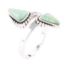 Load image into Gallery viewer, Begondor Green Turquoise and Sterling Silver Adjustable Ring
