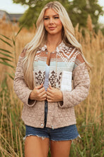 Load image into Gallery viewer, Light French Beige Aztec Quilted Patchwork Western Jacket
