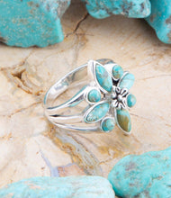 Load image into Gallery viewer, Blue Turquoise and Sterling Silver Statement Ring
