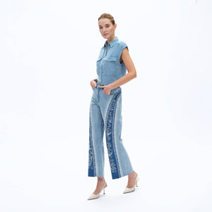 Bayeas High Rise Floral Embellished Jeans