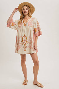 Margot Embroidered Babydoll Dress