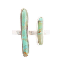 Load image into Gallery viewer, Size Adjustable Turquoise and Sterling Silver RIng
