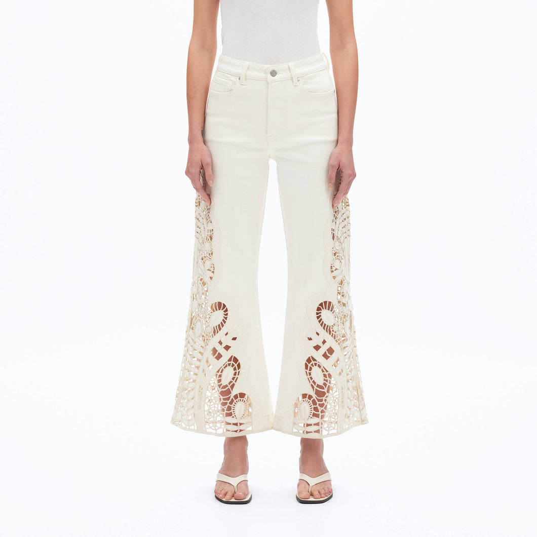 Bayeas High Rise Lace Wide Leg Jeans