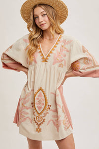 Margot Embroidered Babydoll Dress