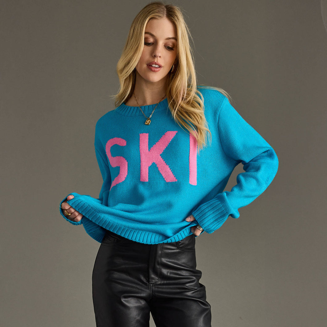 Blue & Pink Ski Sweater