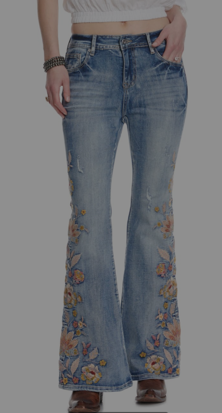 Grace in LA Embroidered Jeans