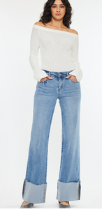 Kan Can Cuffed Flare Jeans