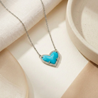 Kendra Scott Ari Heart Silver Short Pendant Necklace in Turquoise Magnesite with heart pendant