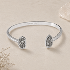 Kendra Scott Elton Cuff Bracelet in Rhodium Platinum Drusy with silver plated cuff and sparkling oval stones