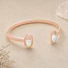 Kendra Scott Elton Cuff Bracelet in Rose Gold Dichroic Glass with iridescent oval stone accents