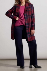 Tribal Long Plaid Shacket