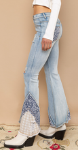 Load image into Gallery viewer, Retro Fabric Inset Flare Jean
