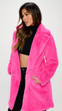 Load image into Gallery viewer, Fluffy faux fur trench coat
