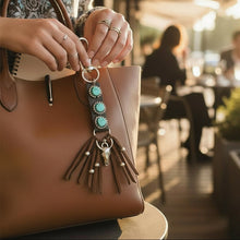 Load image into Gallery viewer, Adventurer Leather Keychain in Mocha Brown
