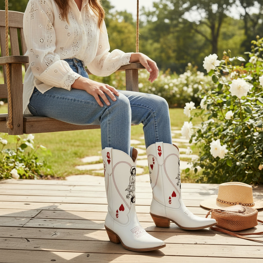 Dingo by Dan Post Queen A Hearts Embroidered Leather Boot – Madame