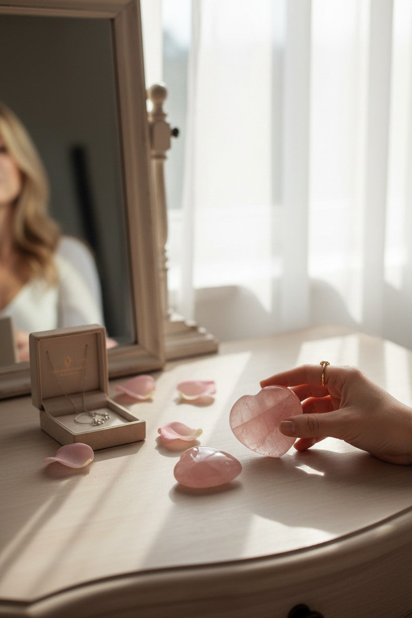 Natural Rose Quartz Heart