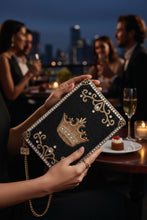 Load image into Gallery viewer, Royalty Gold Crown Mini Crossbody Handbag
