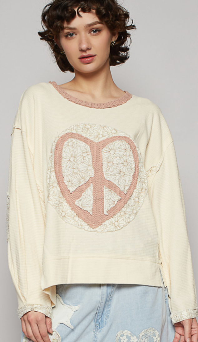 Pol Vintage Peace Top