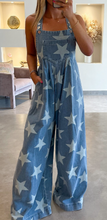 Load image into Gallery viewer, Star Print Denim Overall
