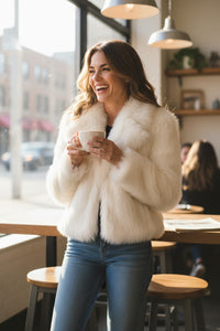 Helen White Fuzzy Coat