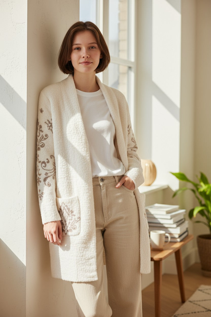 Venario Candice Supersoft Cardigan - White