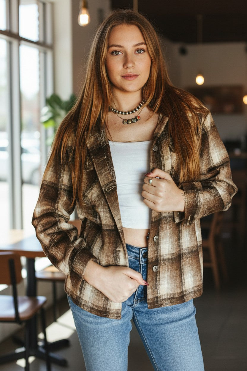 Parker Western Plaid Button-Up Jacket