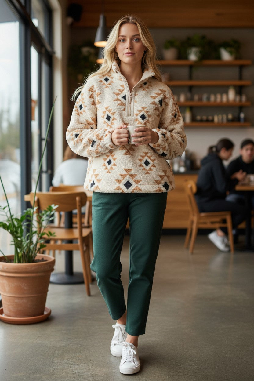 Helena Aztec Half Zip Sweatshirt