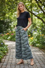 Load image into Gallery viewer, Casual Wanderer Wide Leg Slit Pants - Charcoal Camo Pant
