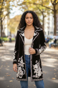 Lauryn Velvet Floral Embroidered Jacket