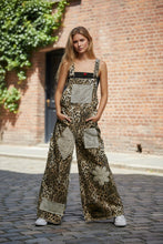Load image into Gallery viewer, Rallie Sand Leopard Patchwork Overalls
