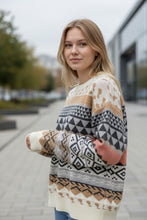 Load image into Gallery viewer, Amelia Multi-Print Ribbed Crewneck Sweater
