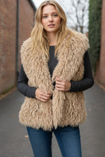 Load image into Gallery viewer, Becca Shaggy Faux Fur Vest in Latte
