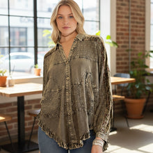Load image into Gallery viewer, Bohemian Elegance: Stonewashed Rayon Top
