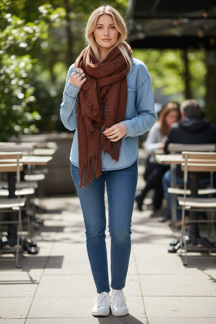 Cabin Calling Blanket Scarf - Camel