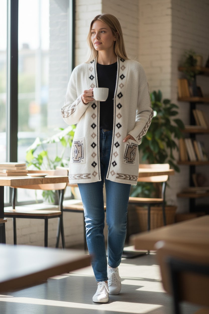 Venario Francis Supersoft Cardigan - White