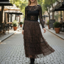 Load image into Gallery viewer, Jessa Leopard Tiered Ruffle Maxi Skirt
