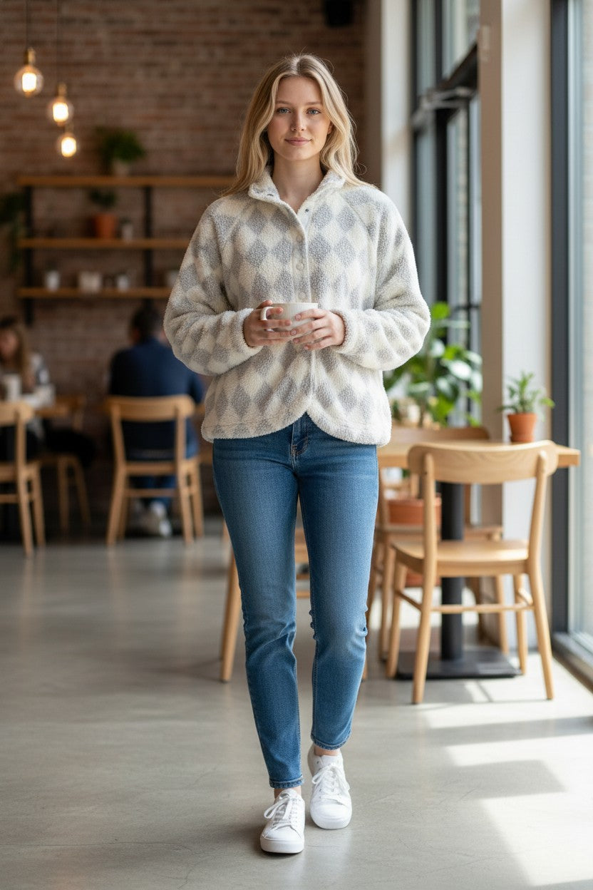 Nina Sherpa Diamond Shacket