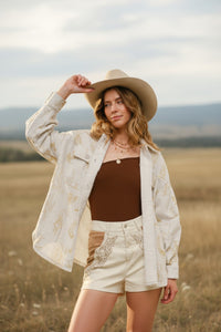 Mel Western Print Shacket