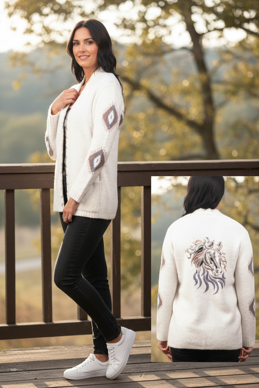 Venario Cindi Supersoft Cardigan - White
