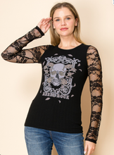 Load image into Gallery viewer, Vocal Lacey Skull top
